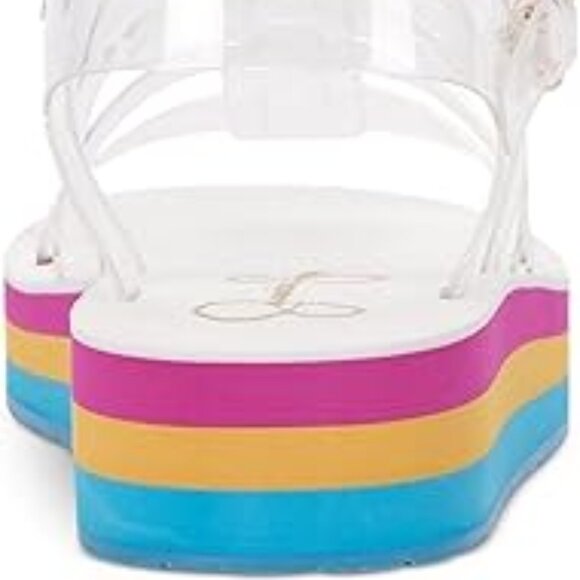 NEW JESSICA SIMPSON Bimala Platform Sandals Clear/pink 252 1M1 - Picture 4 of 10